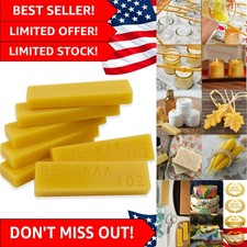 Natural 100 Pure Beeswax Bars - Cosmetic Grade, Ideal for Crafts and Decor