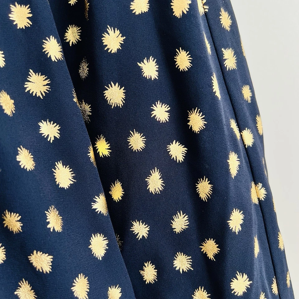 J. Vestido Crewcuts Lunares Dorados Niñas 12 Azul Marino Fiesta  Foto 4 de 4