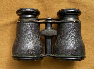 Antique Lemaire Paris Brass & Leather Clad Opera Glasses