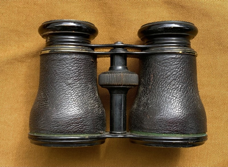 Antique Lemaire Paris Brass & Leather Clad Opera Glasses