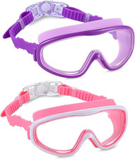 2 Pack Kids Swim Goggles, Swimming Glasses for Children from 3 to 15 Years Old