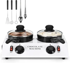 2026 Upgrade Chocolate Melting Machine,2X1L Chocolate Melting Pot with Candy Dip