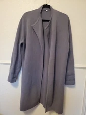 Anrabess cardigan coat, open front, long draped knit Womens Sz XL Elegant Gray