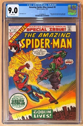 AMAZING SPIDER-MAN KING-SIZE ANNUAL #9 CGC 9.0 White Pages Marvel Comics 1973