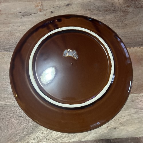 Vintage MCM Pottery Brown Drip Glazed Dinner Plate 10” - Picture 3 of 4