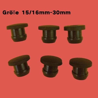Snap-On Hole Plug Schwarz Silikonkautschuk Taper Pipe End Cap Größe 15/16mm-30mm
