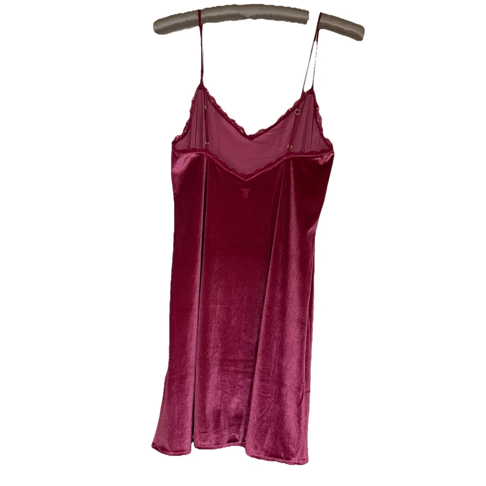 UNDERCOVER Abito Victoria Secret velluto slip stile camicia corto rosa donna taglia S nuovo con etichetta