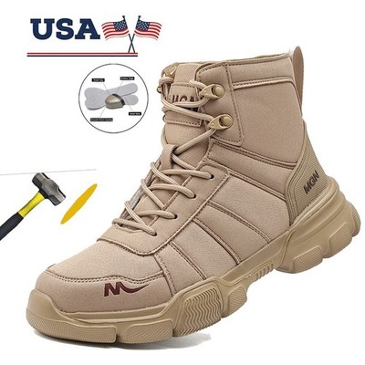 Mens Hiking Steel Toe Shoes Work Boots Safety Shoes Botas De Trabajo Para Hombre