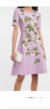 Authentic Oscar De La renta Fit And Flare Knit Lavender Dress Size Medium