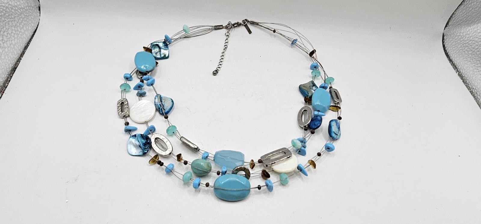 Jane Brown Multi-Strand Statement Necklace - Turq… - image 9