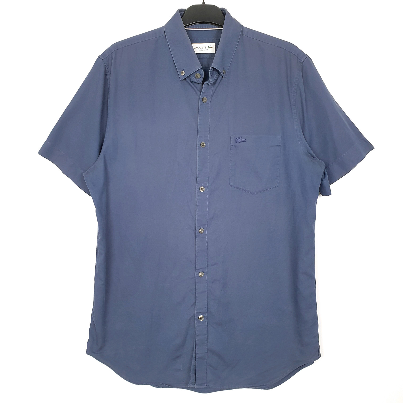 LACOSTE White Shirt Short Sleeve Casual Cotton Mens M