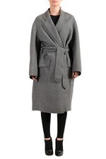 Tom Ford Womens Gray Cashmere Belted Basic Co...