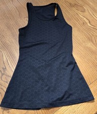 Pre-loved UNIQUELY LORNA JANE Women's Active Tank. Black Wt Open Back Sz S.