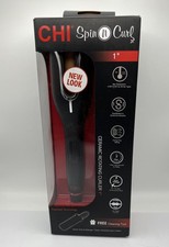 CHI Spin N Curl 1" Ceramic Rotating Curling Iron-Matte Black Curler-See Details