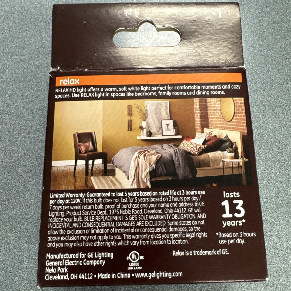 GE Relax LED Soft White Light A15 Ceiling Fan, 320 Lumens 40w, 2 Bulbs-FREE SHIP - Image 2 of 2