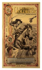 1/2 OKLAHOMA Goldback Aurum Gold Foil Note 1/2000 oz 24kt .999 Fine