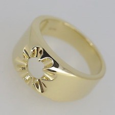 Men's 925 Sterling Silver Semi Mount Ring Setting Round 7mm RD 7x7mm Size 11