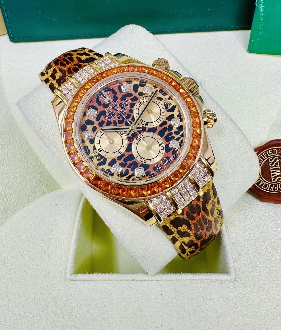 Rolex Leopard Daytona 116598 SACO Yellow Gold Mint Condition | eBay