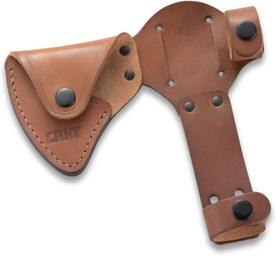 Woods Chogan Tomahawk Sheath: Full Grained Leather, Multiple Snaps, Belt Loops f