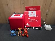 Must Be Plugged In Tonies Disney Red Toniebox Bundle w/ Woody, Tigger Stitch