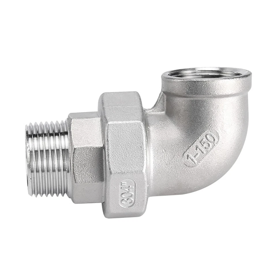 Stainless Steel Union Conical Female/Male Pipe Fitting 1/4" - 2" 90° Elbows - Image 2 of 4