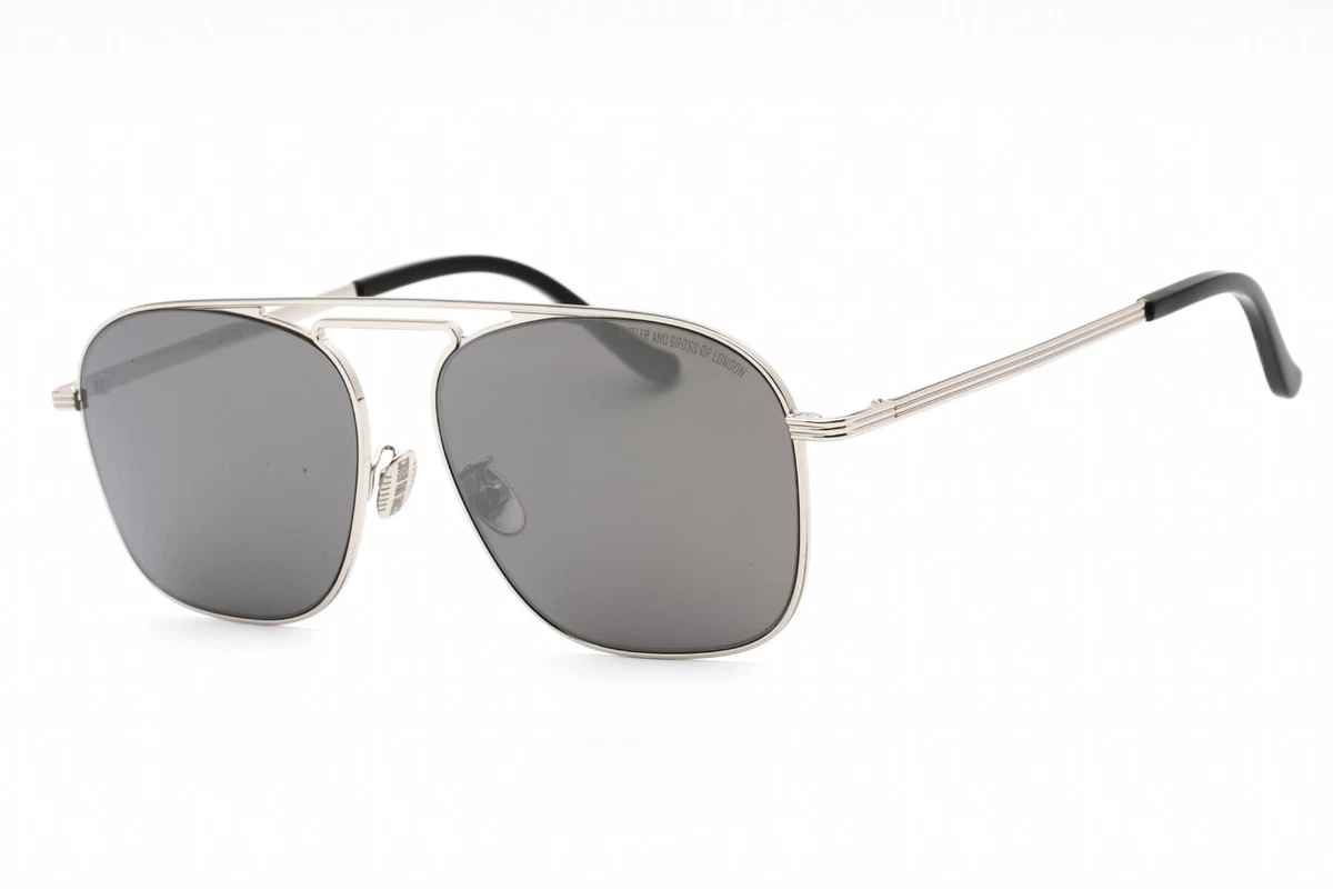 CUTLER AND GROSS CG1300S 001 Sunglasses Silver Frame Blue Lenses 56mm CGOP138652 Eyeglasses - Cutler and Gross Authorized Retailer  main image 3