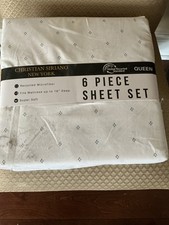 Christian Siriano New York Luxury Microfiber 6 Piece Sheet Set, Queen, White