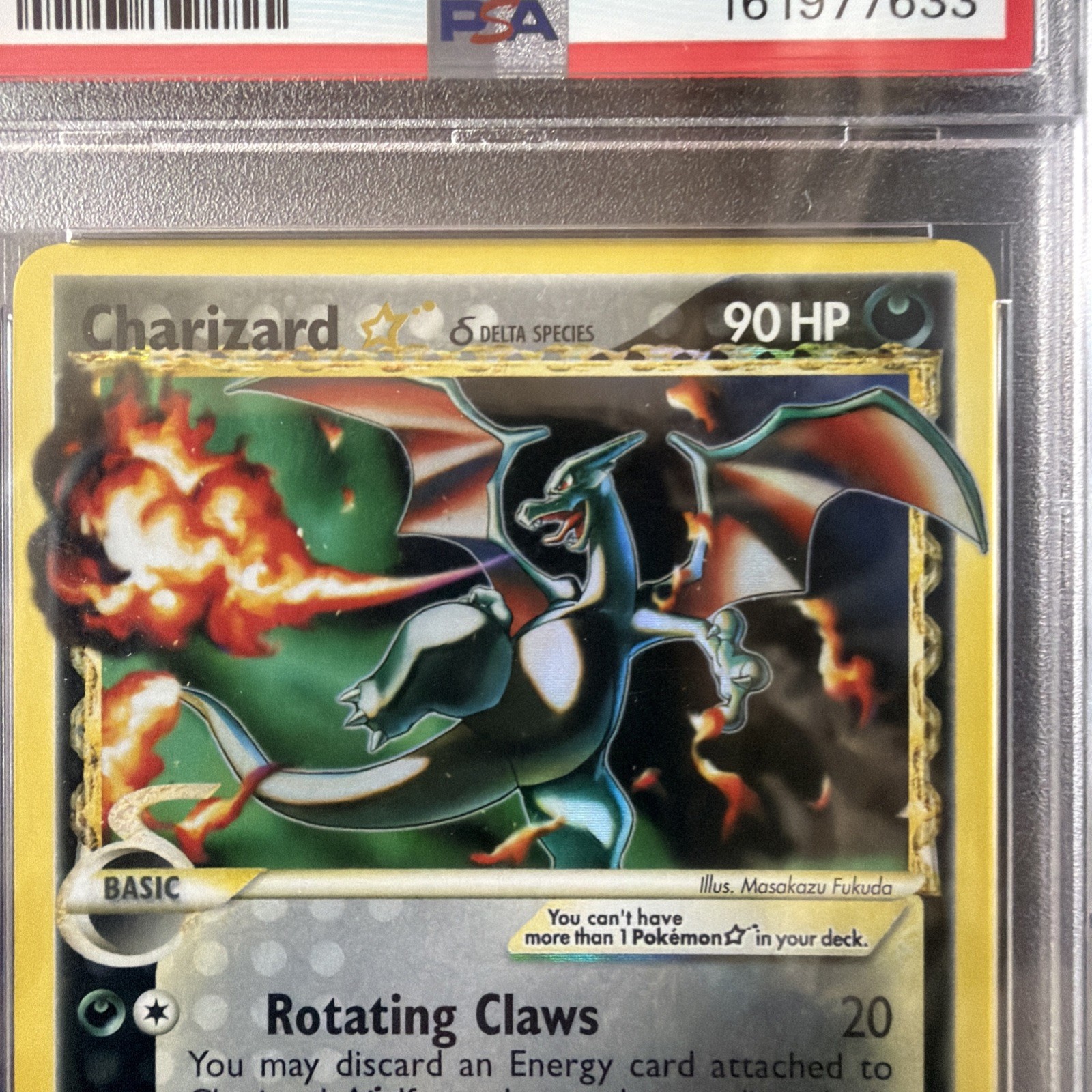 Pokemon Charizard Gold Star EX Dragon Frontiers Holo Ultra Rare #100 PSA 7 view 3