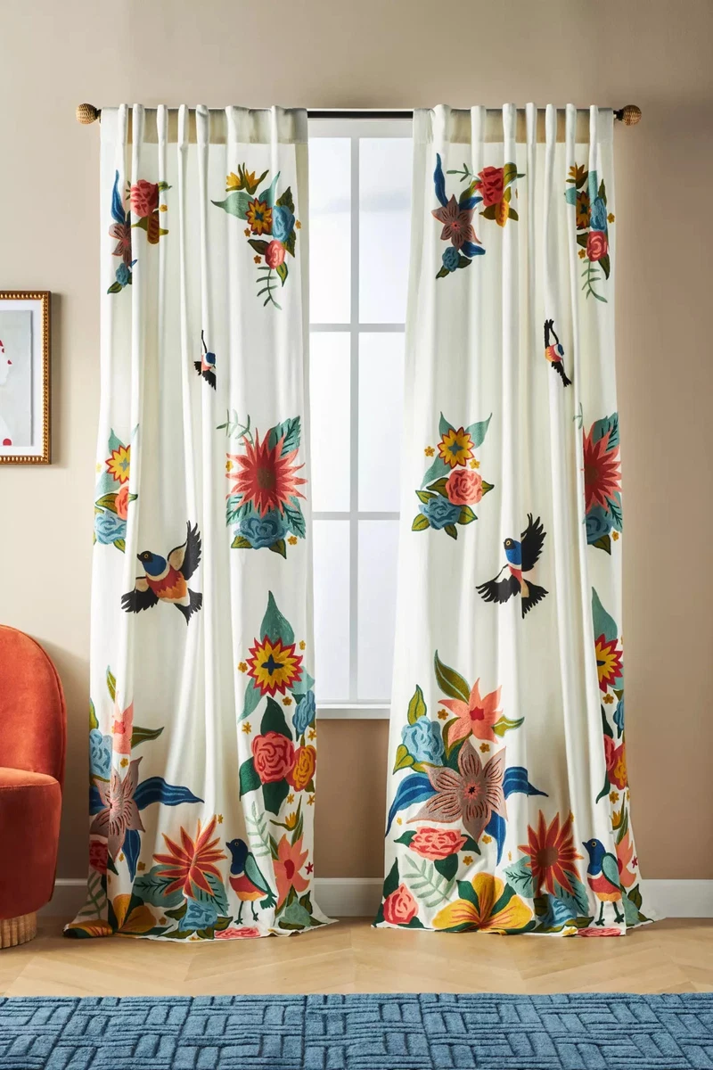 Anthropologie Multicolor Window Curtains & Drapes for sale | eBay