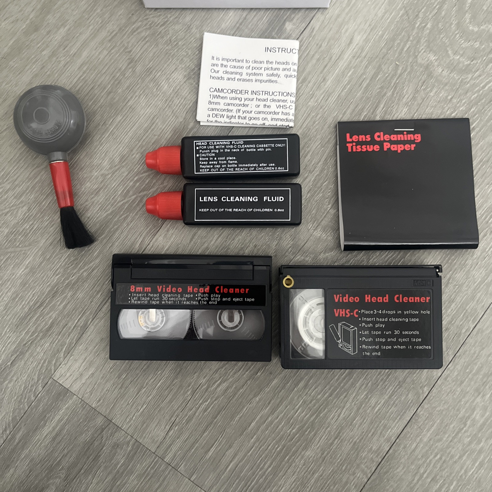 Rayovac Camcorder Cleaning Kit - VHS-C 8mm head cleaner video camera fluid brush-image