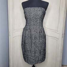 VTG EXPRESS Y2K Design Studio Tweed Plaid Strapless Mini Sheath Dress Pockets✨️2