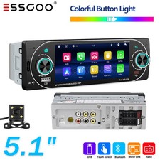 Single 1 Din 5.1'' Screen Carplay Car Stereo Bluetooth USB Radio MP5 Player CAM