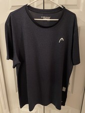HEAD Hypertek T-Shirt Mens XL Navy Blue Comfort Stretch Athletic NWT