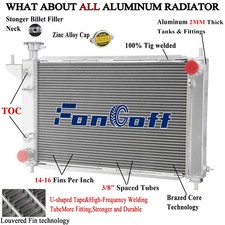 4 Rows Core Aluminum Radiator Fits 1994-1996 1995 Ford Mustang 3.8l V6 5.0l V8
