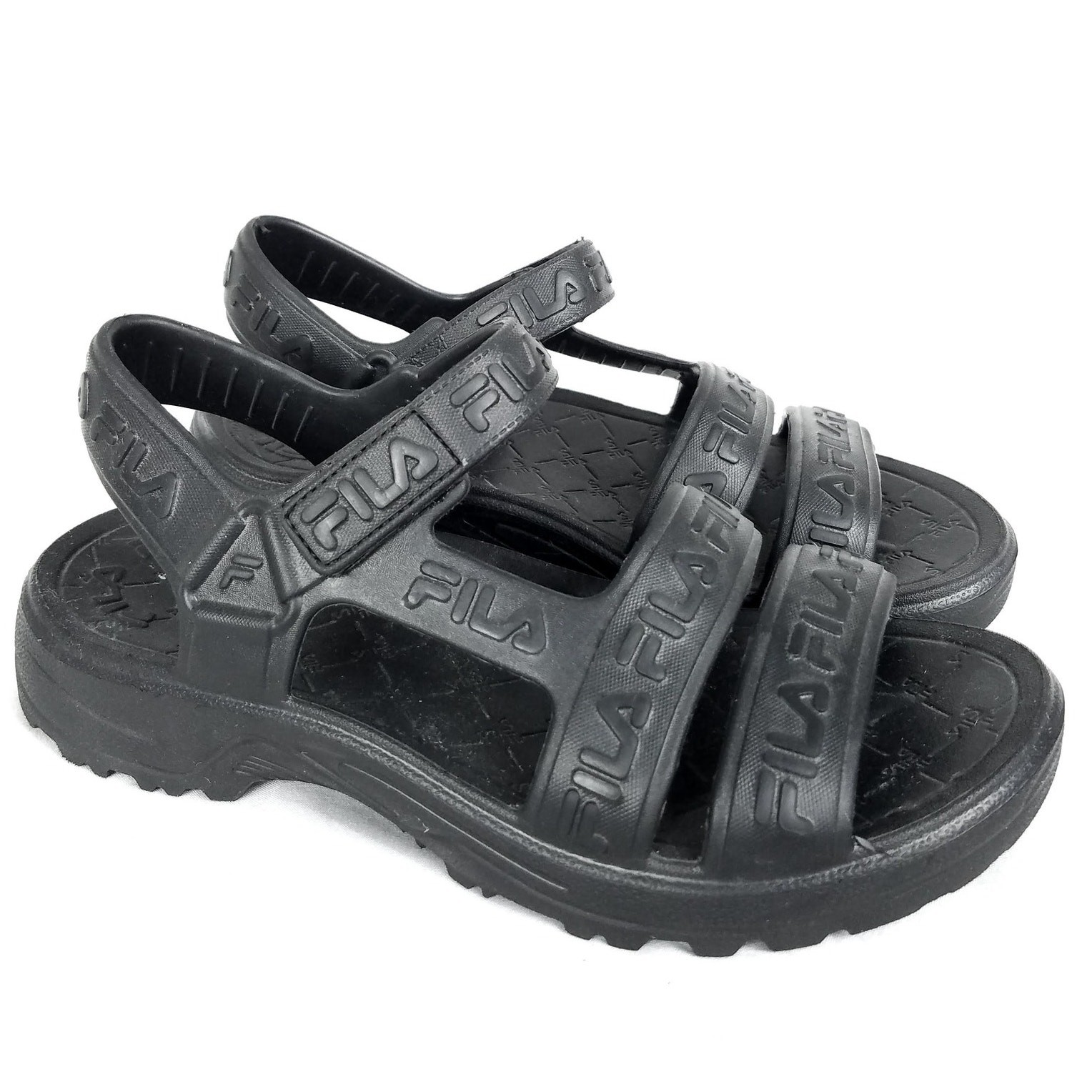 FILA Sandalo Unisex Logo Nero Leggero Taglia (8)Donna (7)Uomo