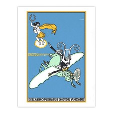 The Aeroplegasus Motor Anzani Advert Jung Wall Art Poster Print
