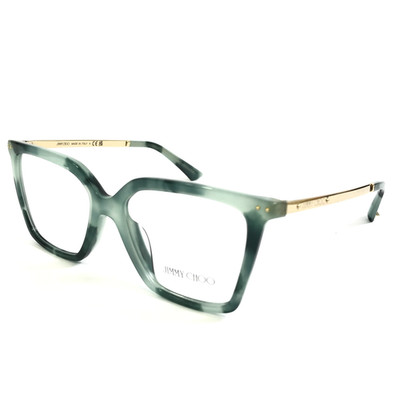Jimmy Choo Eyeglasses Frame JC3054U 5099 Green Tortoise Shiny Gold 52-16-140