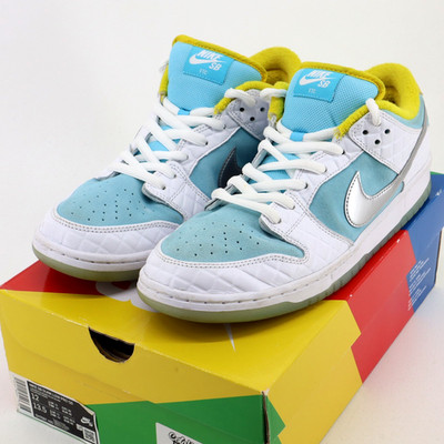 Nike SB Dunk Low FTC Lagoon Pulse Size 12 Pro QS DH7687 400 Mettalic Silver