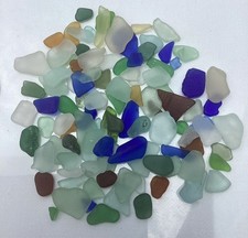 Genuine Sea Glass Mixed Colors Crafting Light Blue Green Cornflower SS11