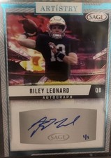 Riley Leonard 1/1 Sage Artistry Auto