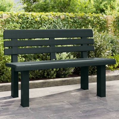Garden Bench Green Polypropylene 43.3 x 20.5 x 28.0 in Durable