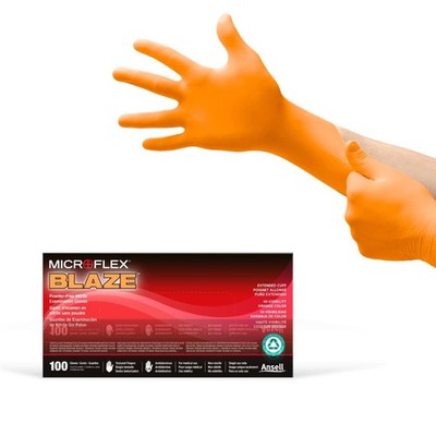 MICROFLEX Blaze N48 7mil Disposable Nitrile Gloves w/Extended Cuff for Automo...