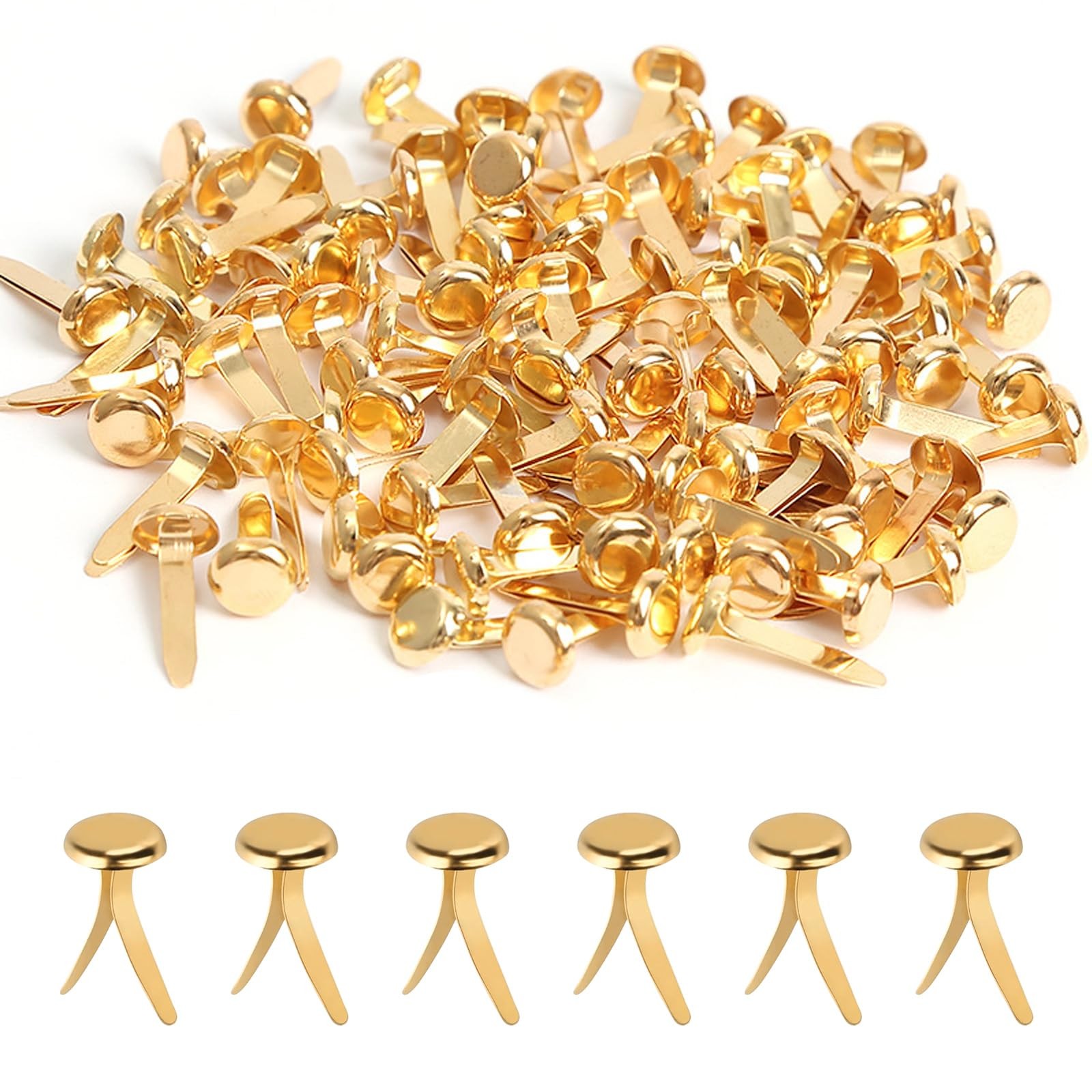 100Pcs Split Pins Round Scrapbooking Brads Split Pins Paper Fasteners Brads for