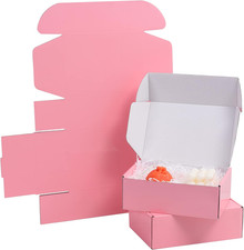 28 Pack 10X8X3 Inches Pink Shipping Boxes for Small Business, Small Corrugated C