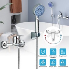 Wall Mounted Faucet 150cm Hose Stainless Steel Easy Install for Bath or Tub