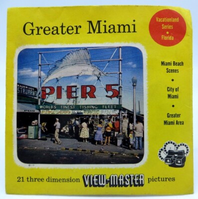 View Master 163, 165, 395, Miami, Florida, Sawyer's Vintage S3 Pkg, 3 Reel Set