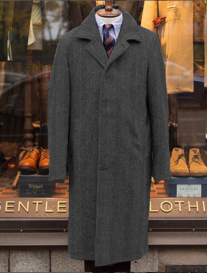 ジャケット・アウター HERRINGBONE TWEED STAND COLLAR COAT edward-jkt-ht-hb-fawn--1.jpg