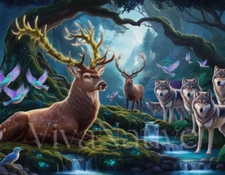 Digital Image - AI Art Magic Forest Wallpaper Background | JPG Format