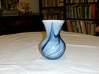 7-Inch Unmarked Blue and Gray Glass Flower Vase — photo 5