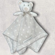 Blankets and Beyond Soft Gray White Bear Fleece Lovey Security 2014 Polka Dot